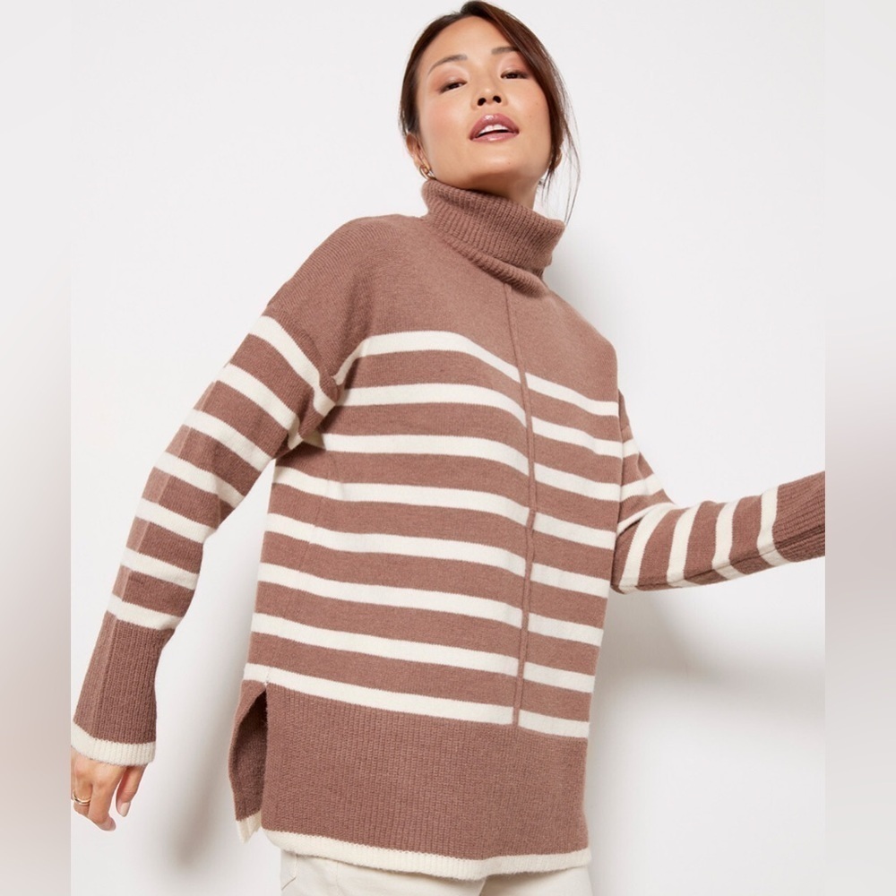 Revolve x Line & Dot | Stripe Turtleneck Pullover (L)​
